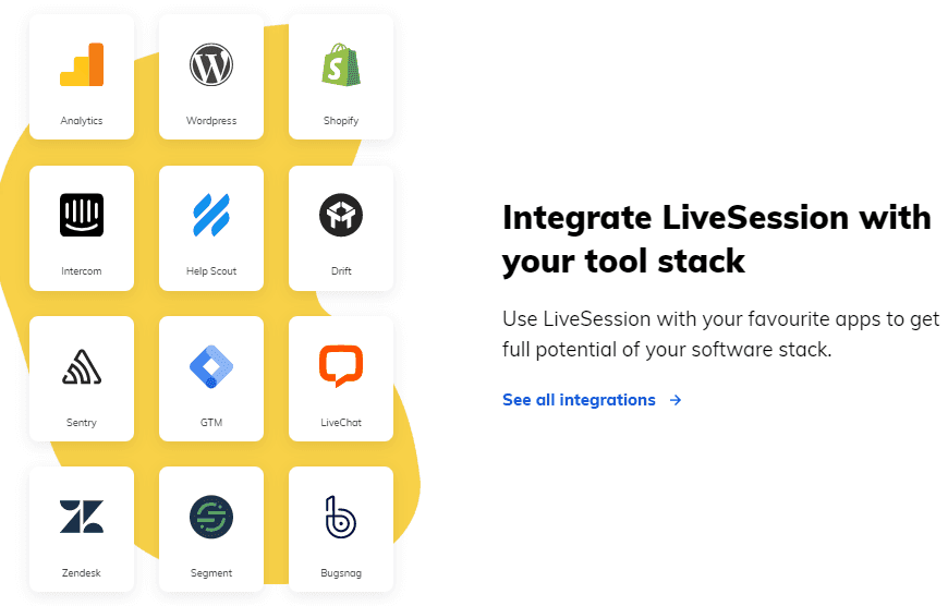 LiveSession integrations